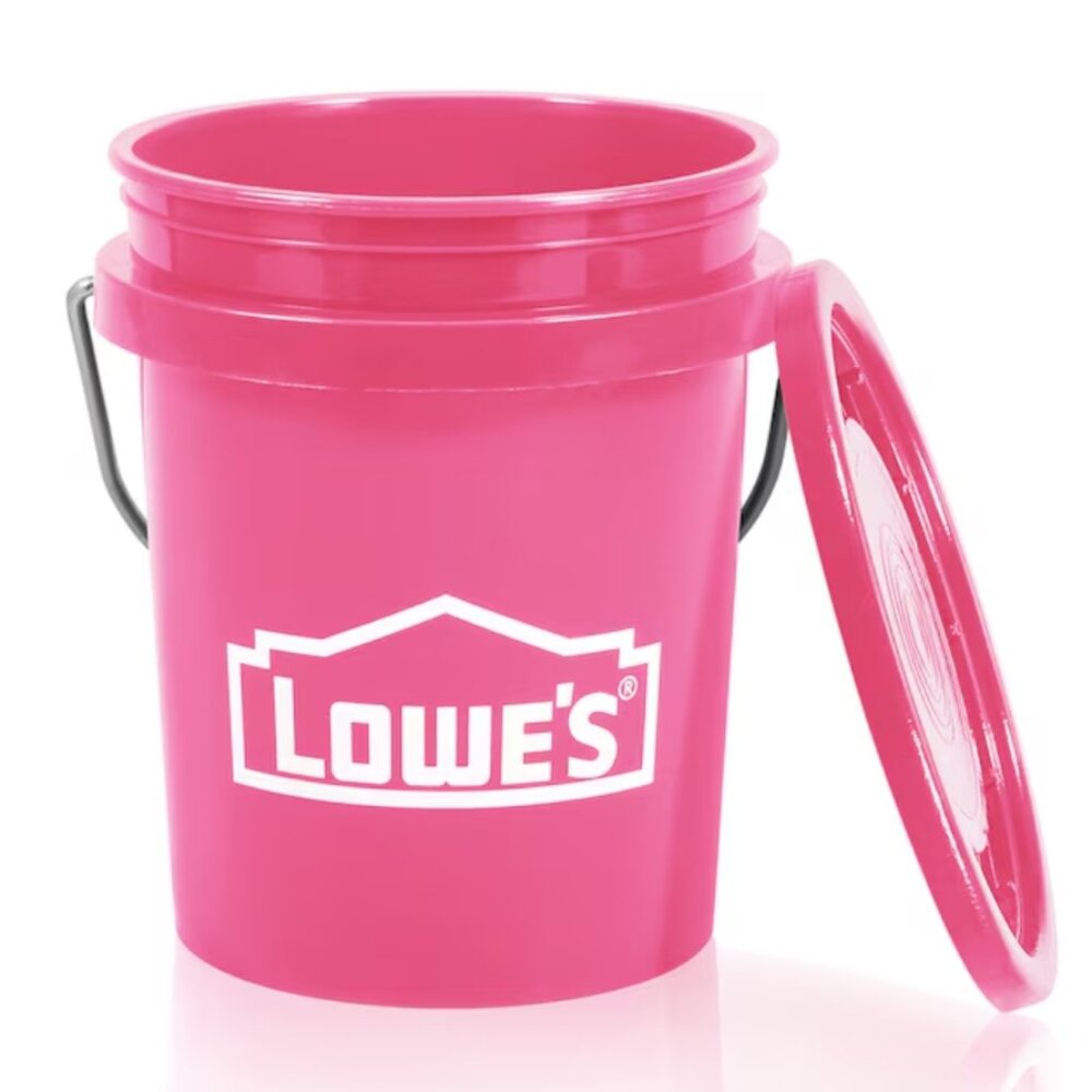 Lowe's mini Pink Buckets w/ Lids set of 10